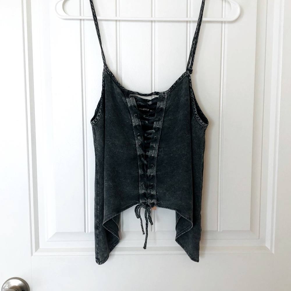 Lace up cami crop top size S